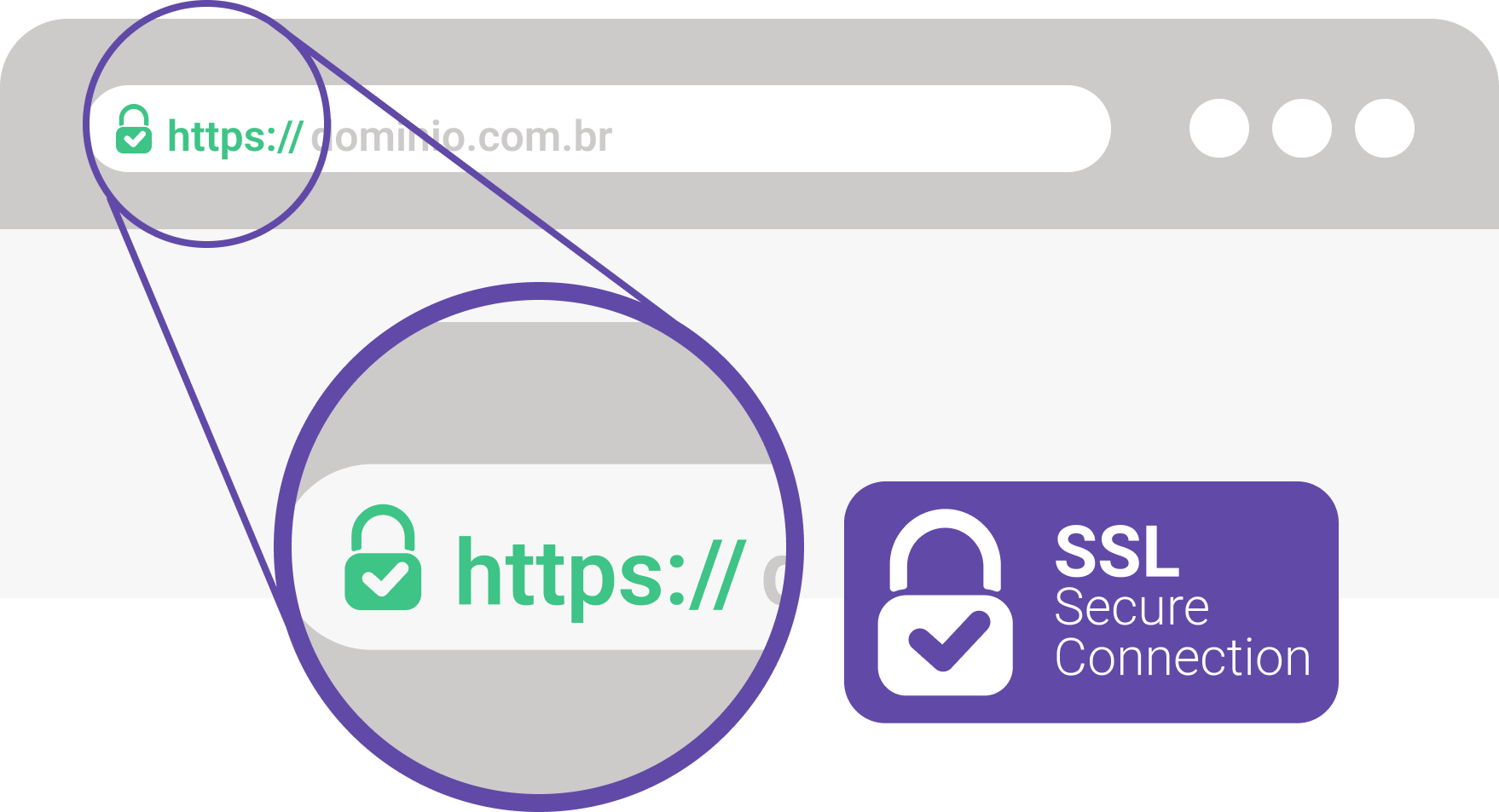 Sites com certificado SSL apresentam um cadeado. 